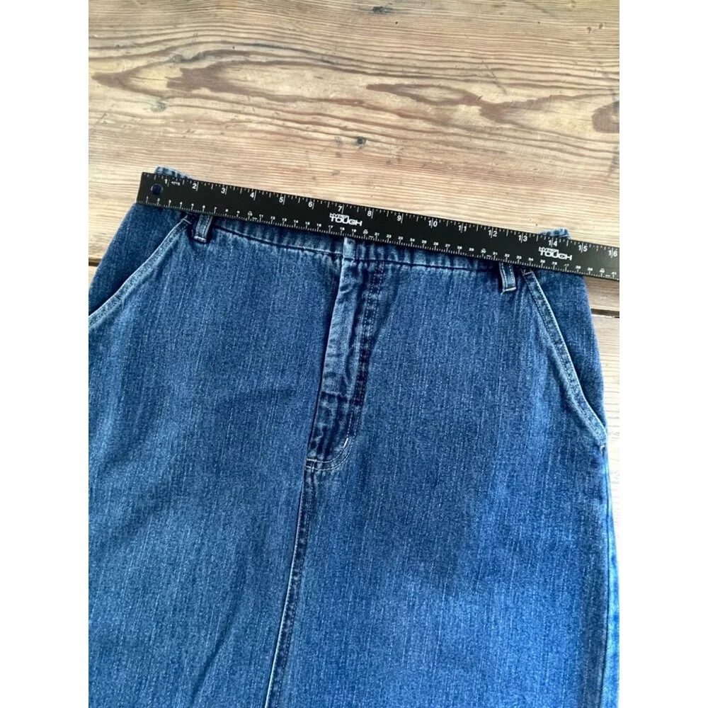 Kim Rogers Denim Midi Pencil Skirt Womens 6 Blue Jean 34